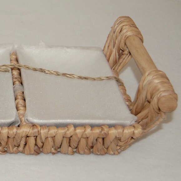 NWT Island Living Wicker Basket Tray with Bowls - Picture 5 of 5